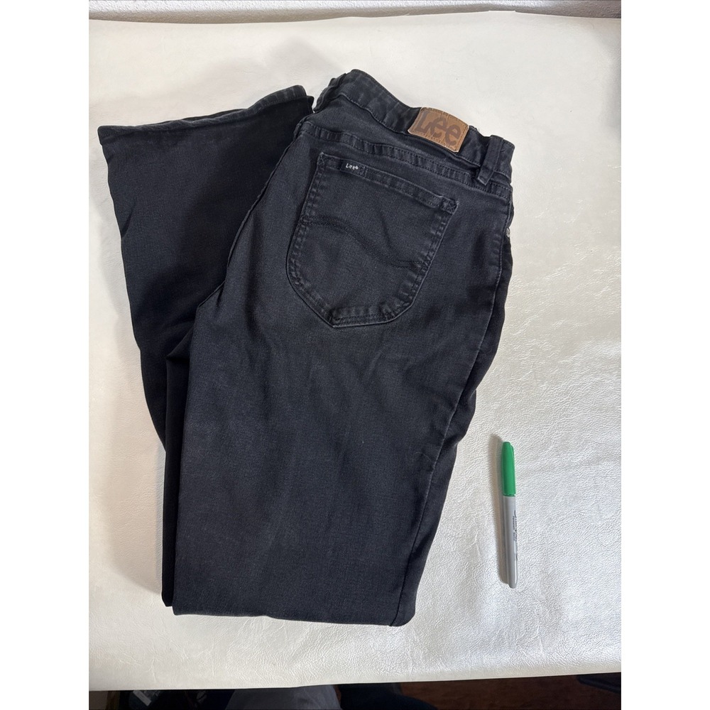 LEE WOMEN'S SZ 14 LONG, COTTON BLEND W/SPANDEX, REG FIT, BOOT CUT, MID RISE (GRN